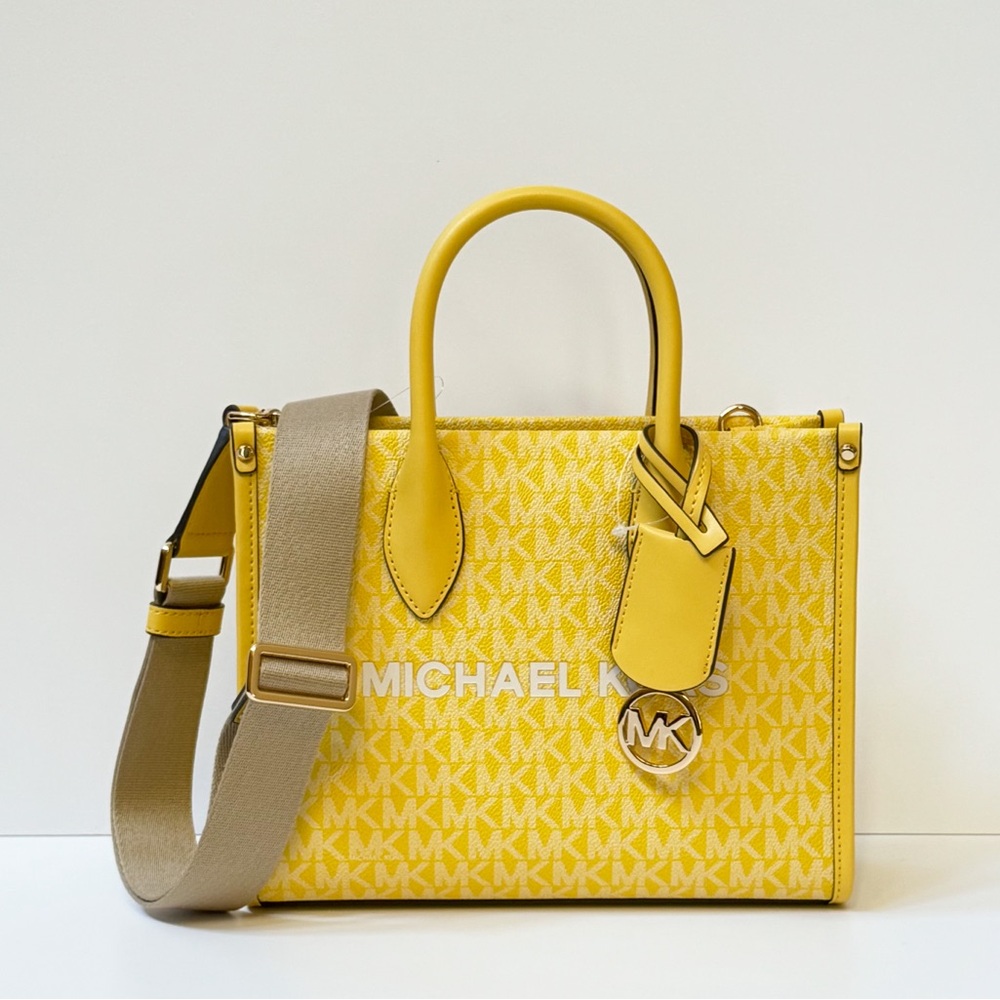 Michael Kors Mirella Small Satchel Shoulder Crossbody Bag MK Yellow